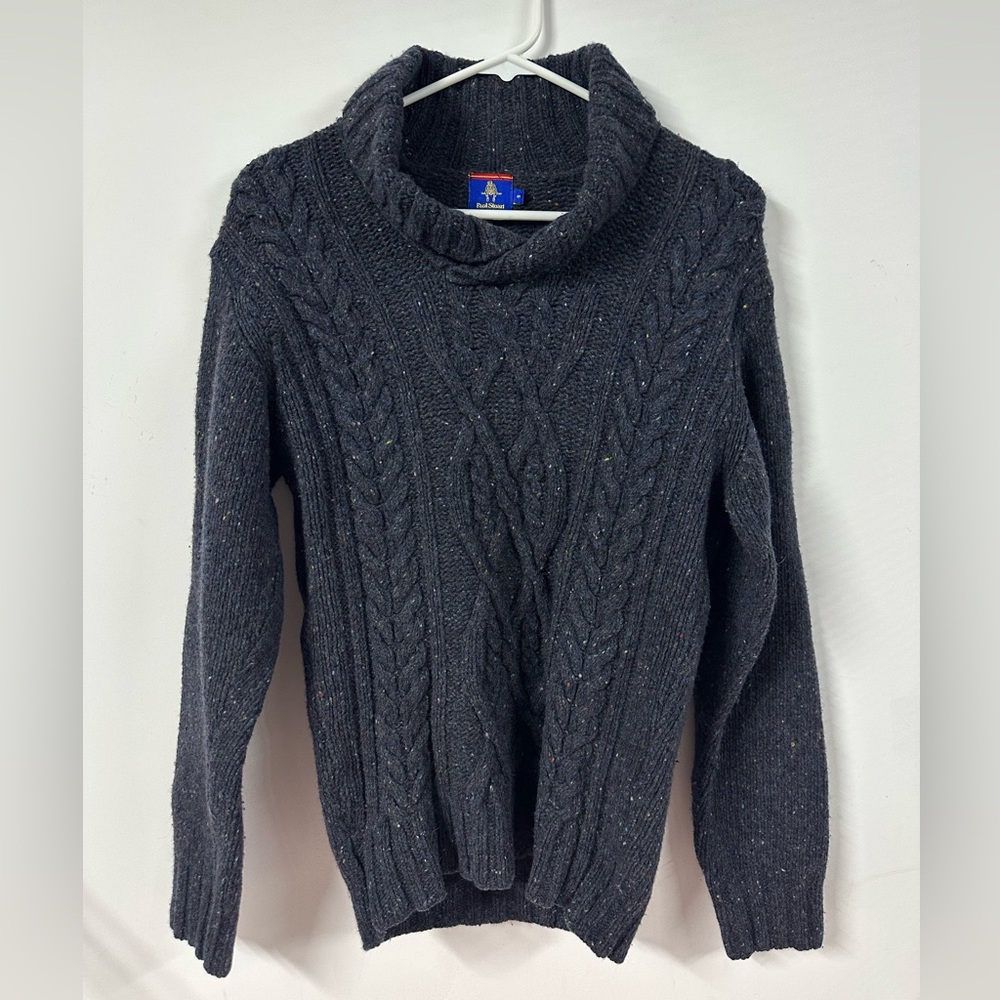 Paul Stuart Blue Wool Cashmere Mock Neck Pullover Sweater Size Small Ireland